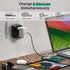 Fosmon 35W International Travel Adapter: US, EU, UK, & AU with Built-in USB-C Cable - Black (Input: 100-250V)