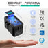 Fosmon 35W International Travel Adapter: US, EU, UK, & AU with Built-in USB-C Cable - Black (Input: 100-250V)