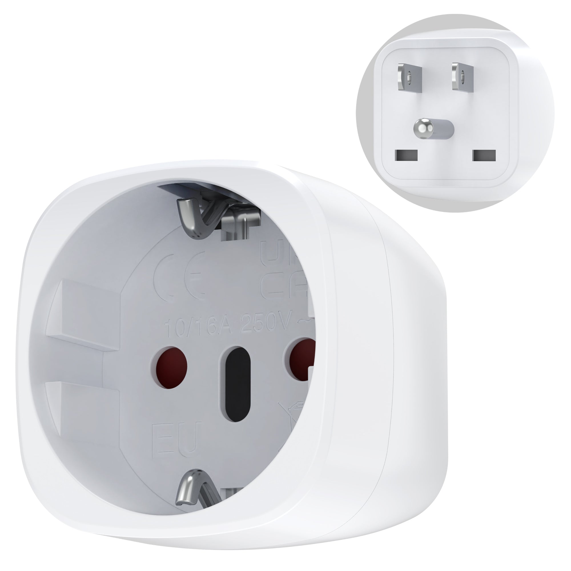 Fosmon European to US Plug Adapter, 1 Pack Europe EU to USA Travel Plug Adapter (Type C/E/F) EU to American Portable Charger Outlet Power Converter for Most of Europe- Germany Italy Spain France