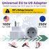 Fosmon EU (Type C/E/F) Plug to US (Type B) Travel Adapter- White