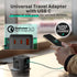 Fosmon 20W International Travel Adapter: US, EU, UK, & AU- Black (Input: 100-250V)
