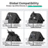 Fosmon 20W International Travel Adapter: US, EU, UK, & AU- Black (Input: 100-250V)