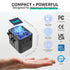 Fosmon 20W International Travel Adapter: US, EU, UK, & AU- Black (Input: 100-250V)
