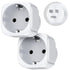 Fosmon EU (Type C/E/F) Plug to US (Type B) Travel Adapter- 2 Pack - White