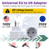 Fosmon EU (Type C/E/F) Plug to US (Type B) Travel Adapter- 2 Pack - White