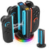 Fosmon 4-in-1 Charging Dock for Nintendo Switch 2 Joy-Con Controller with RGB Lights & LED Indicator - Black
