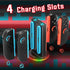 Fosmon 4-in-1 Charging Dock for Nintendo Switch 2 Joy-Con Controller with RGB Lights & LED Indicator - Black