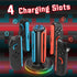 Fosmon 4-in-1 Charging Dock for Nintendo Switch 2 Joy-Con Controller with RGB Lights & LED Indicator - Black
