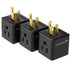Fosmon 3 Pack 3-Outlet US Wall Tap Adapter, ETL Listed Grounded 3-Prong Expander, Black, 15A/125V/1875W