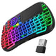 Fosmon Mini Wireless Keyboard with Touchpad, Dual Mode Bluetooth 5.2 & 2.4GHz Smart TV Remote Controller, RGB Backlit