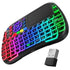 Fosmon Mini Wireless Keyboard with Touchpad, Dual Mode Bluetooth 5.2 & 2.4GHz Smart TV Remote Controller, RGB Backlit