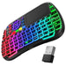 Fosmon Mini Wireless Keyboard with Touchpad, Dual Mode Bluetooth 5.2 & 2.4GHz Smart TV Remote Controller, RGB Backlit