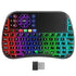 Fosmon Mini Wireless Keyboard with Touchpad, Dual Mode Bluetooth 5.2 & 2.4GHz Smart TV Remote Controller, RGB Backlit
