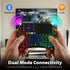 Fosmon Mini Wireless Keyboard with Touchpad, Dual Mode Bluetooth 5.2 & 2.4GHz Smart TV Remote Controller, RGB Backlit