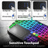 Fosmon Mini Wireless Keyboard with Touchpad, Dual Mode Bluetooth 5.2 & 2.4GHz Smart TV Remote Controller, RGB Backlit