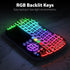 Fosmon Mini Wireless Keyboard with Touchpad, Dual Mode Bluetooth 5.2 & 2.4GHz Smart TV Remote Controller, RGB Backlit