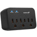 Fosmon 3-Outlet Wall Mount Surge Protector, 1200 Joules, 1875W, Black