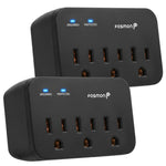 Fosmon 3-Outlet Wall Mount Surge Protector, 1200 Joules, 1875W, Black