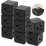 Fosmon 3-Outlet US Wall Tap Adapter, ETL Listed Grounded 3-Prong Expander, Black, 15A/125V/1875W