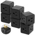 Fosmon 3-Outlet US Wall Tap Adapter, ETL Listed Grounded 3-Prong Expander, Black, 15A/125V/1875W