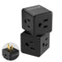 Fosmon 3-Outlet US Wall Tap Adapter, ETL Listed Grounded 3-Prong Expander, Black, 15A/125V/1875W