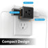 Fosmon 3-Outlet US Wall Tap Adapter, ETL Listed Grounded 3-Prong Expander, Black, 15A/125V/1875W