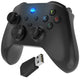Fosmon Wireless Gaming Controller with 2.4GHz Dongle, Programmable Turbo Buttons & Vibration, PC/Switch/Android/iOS - Black