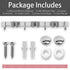 Garnen Mop and Broom Organizer Wall Mount Holder (3 Racks+ 4 Hooks) Silver Stainless Steel