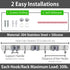 Garnen Mop and Broom Organizer Wall Mount Holder (3 Racks+ 4 Hooks) Silver Stainless Steel