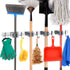 Garnen Mop and Broom Organizer Wall Mount Holder (4 Racks+ 5 Hooks) Silver Stainless Steel
