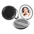 Garnen Portable LED Lighted Round Mirror with Soft Case -Black