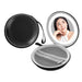 Garnen Portable LED Lighted Round Mirror with Soft Case -Black