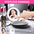 Garnen Portable LED Lighted Round Mirror with Soft Case -Black