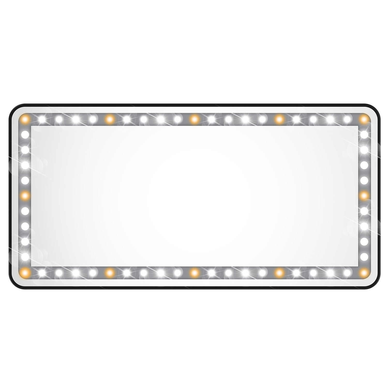 Garnen Car Visor LED Vanity Mirror, Car Makeup Mirror with LED Lights - Black