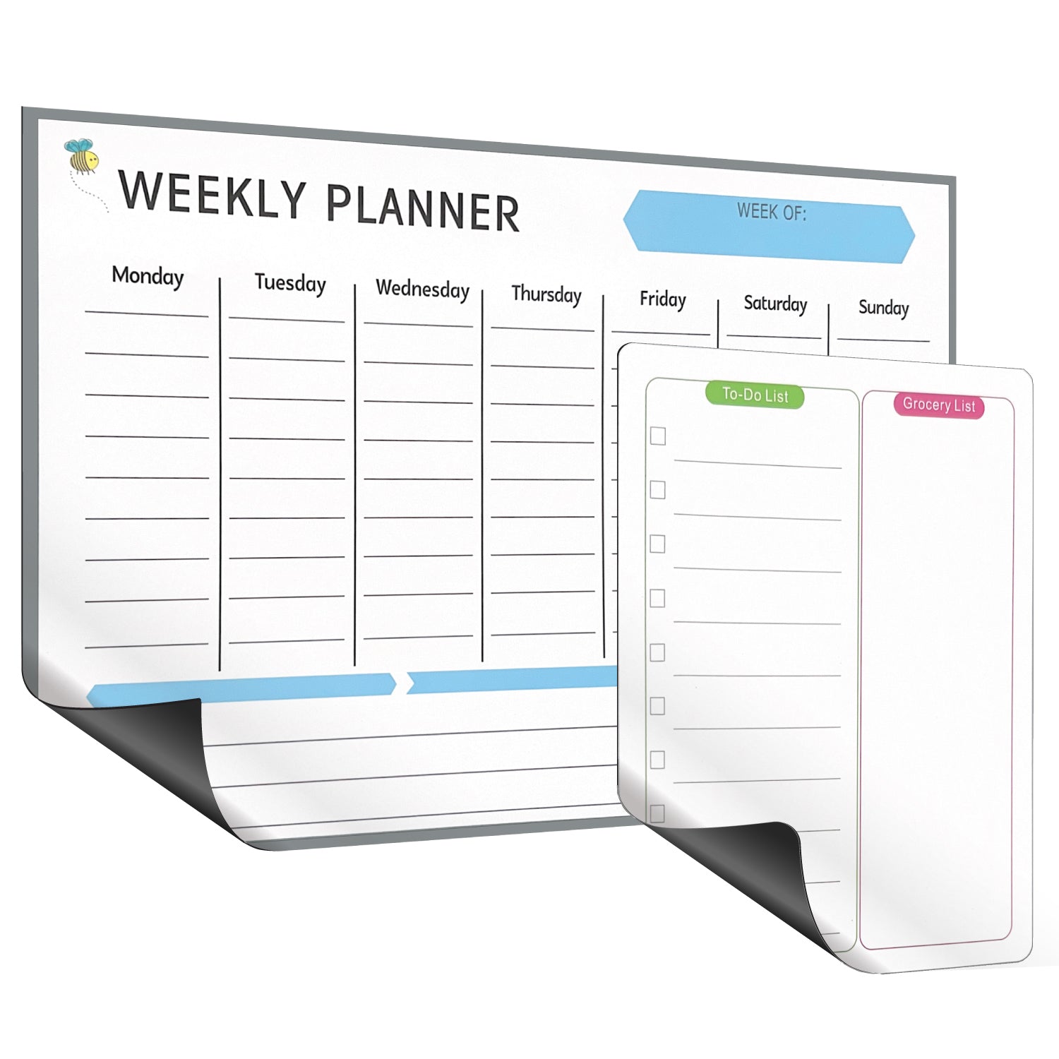 Garnen Weekly Planner & To-Do List Magnetic Dry Erase Board - 2 Pack