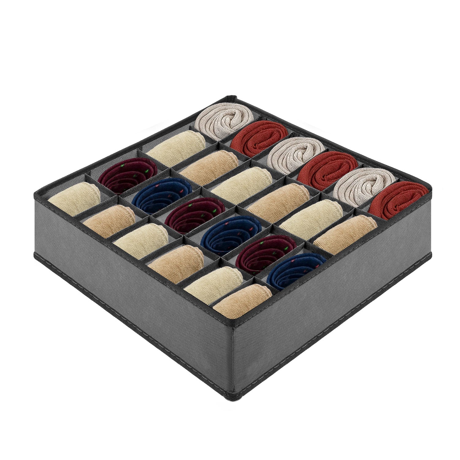Garnen 24-Cell Organizer Storage Boxes for Clothes, Socks, Lingerie, Underwear, Ties