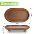 Garnen Kitchen Décor Wooden Tray Acacia Wood Tray for Coffee Table Bathroom Vanity Counter, Oval Pedestal Stand Wood Riser Tray Candle Jewelry Holder
