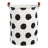 Garnen 80L Large Capacity Foldable Polka Dot Laundry Hamper for Clothes Storage - Black & White