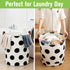Garnen 80L Large Capacity Foldable Polka Dot Laundry Hamper for Clothes Storage - Black & White