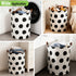 Garnen 80L Large Capacity Foldable Polka Dot Laundry Hamper for Clothes Storage - Black & White