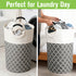 Garnen 70L Large Capacity Handheld Storage Bag, Foldable Laundry Hamper with Aluminum Handle - Gray & White