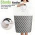 Garnen 70L Large Capacity Handheld Storage Bag, Foldable Laundry Hamper with Aluminum Handle - Gray & White