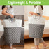 Garnen 70L Large Capacity Handheld Storage Bag, Foldable Laundry Hamper with Aluminum Handle - Gray & White