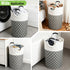 Garnen 70L Large Capacity Handheld Storage Bag, Foldable Laundry Hamper with Aluminum Handle - Gray & White