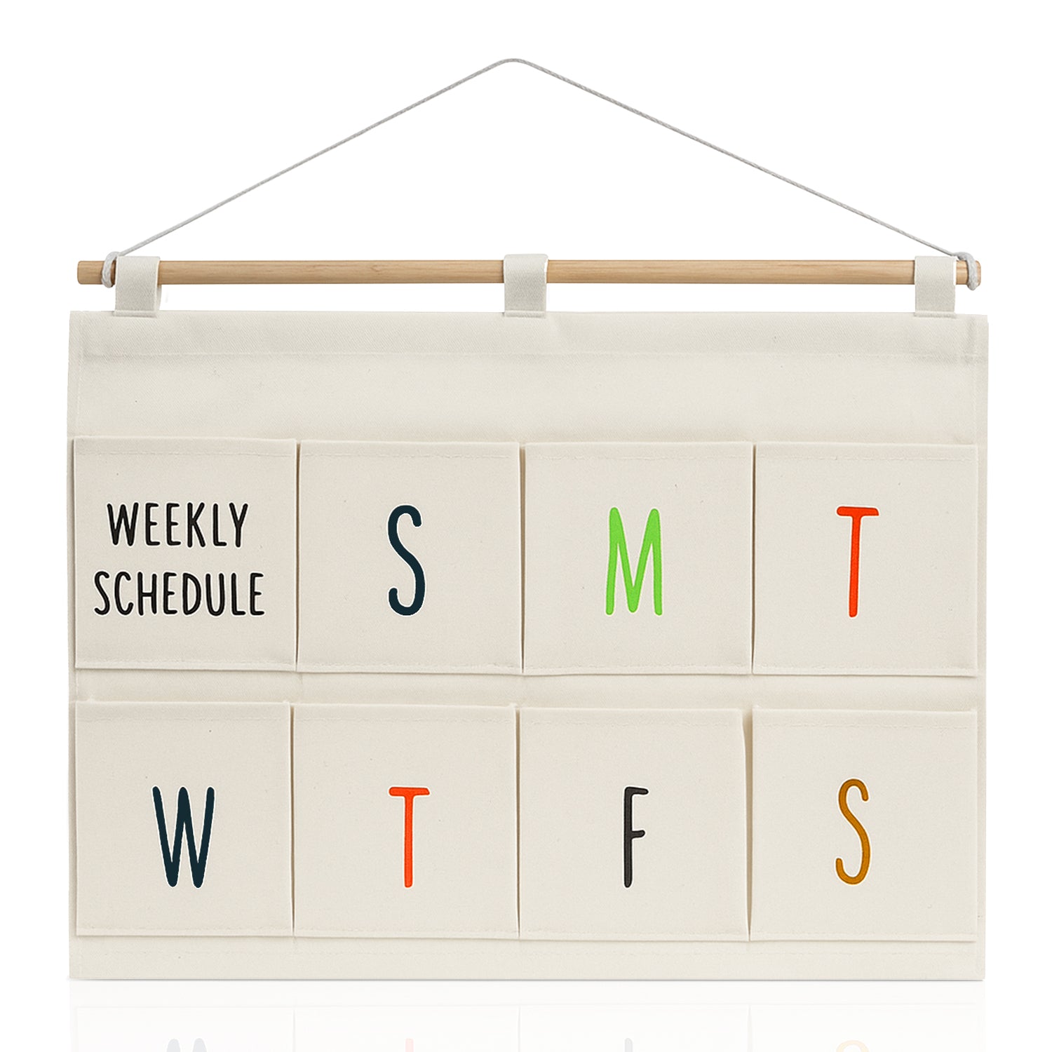 Garnen 8-Pocket Hanging Weekly Schedule Wall Organizer Planner for Home Office Organization & Scheduling