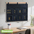 Garnen Weekly Schedule Wall Organizer, 8-Pocket Fabric Hanging Planner, Dark Gray with Gold Text, Wooden Rod