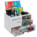 Garnen Desk Organizer With Drawers, Makeup Organizer Countertop Organization and Storage, Vanity Organizers Pencil Pen Holder for Desk with To-Do List