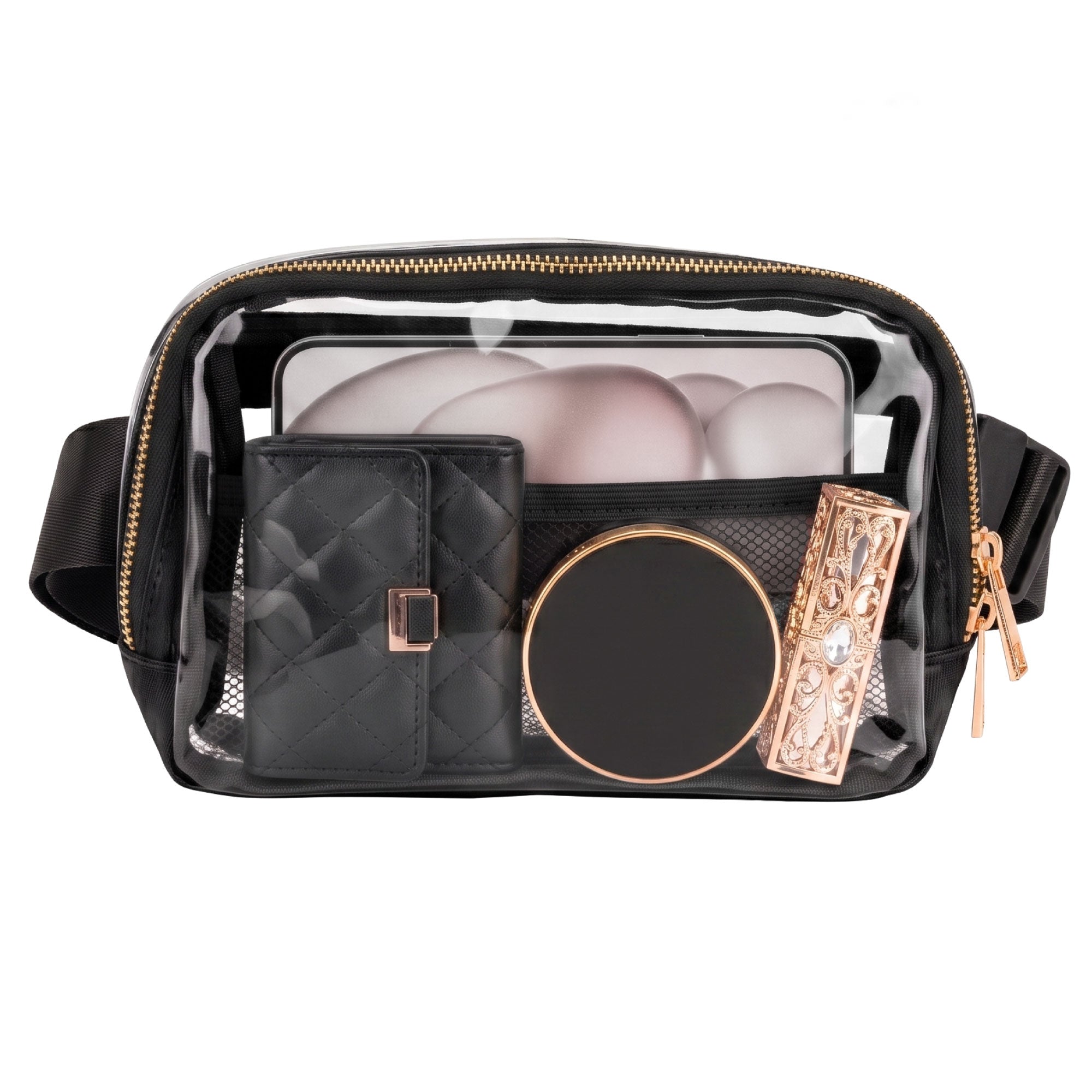 Garnen Clear Fanny Pack Stadium Approved Bag, Clear Crossbody Bag for Stadium Events Concerts Gameday, Clear Belt Bag with Adjustable Strap