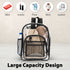Garnen 14" Clear Backpack for Stadium Events School Work, Transparent Bag with Zip Closure & Mesh Pockets, Clear Stadium Backpack See Through Bag