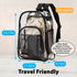 Garnen 14" Clear Backpack for Stadium Events School Work, Transparent Bag with Zip Closure & Mesh Pockets, Clear Stadium Backpack See Through Bag